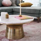 Thumbnail for your product : west elm Marble Topped Pedestal Side Table-Marble/Antique Brass
