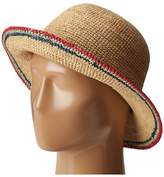 Thumbnail for your product : Scala Crochet Raffia Bucket with Contrasting Bucket Caps