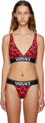 Versace Underwear Red Printed Bra