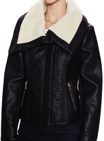 Thumbnail for your product : Sam Edelman Caitlyn Faux-Leather Jacket with Sherpa Collar