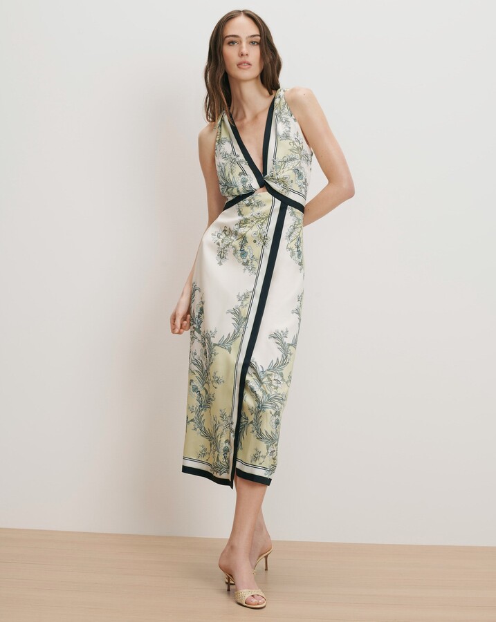Kaliza Scarf-Print Midi Dress