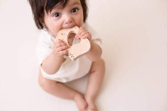 Natural Gift Store Elephant Organic Wood Teether