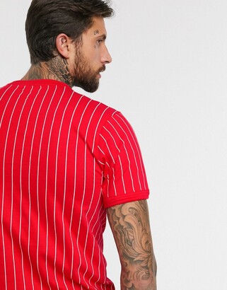 Fila Guilo striped t-shirt in red exclusive at ASOS
