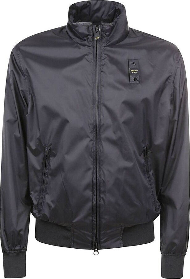 Blauer Zip-Up Bomber Jacket