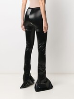 Thumbnail for your product : Rick Owens Lilies Coated Cotton Flared-Leg Trousers