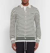 Thumbnail for your product : Sacai Shell-Trimmed Striped Cotton Cardigan