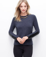 Thumbnail for your product : Ann Taylor Faux Leather Paneled Sweater