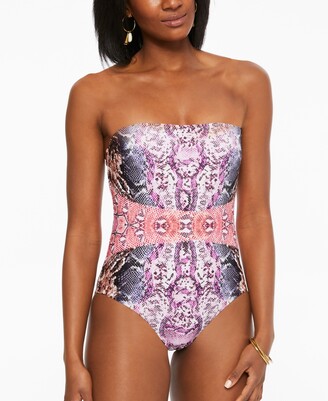 Bar III Mixed Messages Printed One-Piece Swimsuit, Created for Macy's Women's Swimsuit