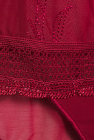 Thumbnail for your product : Simone Perele Lace-trimmed Embroidered Tulle Mid-rise Briefs