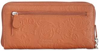 Giani Bernini Sandalwood Tooled Zip-Around Wallet, Created for Macy's