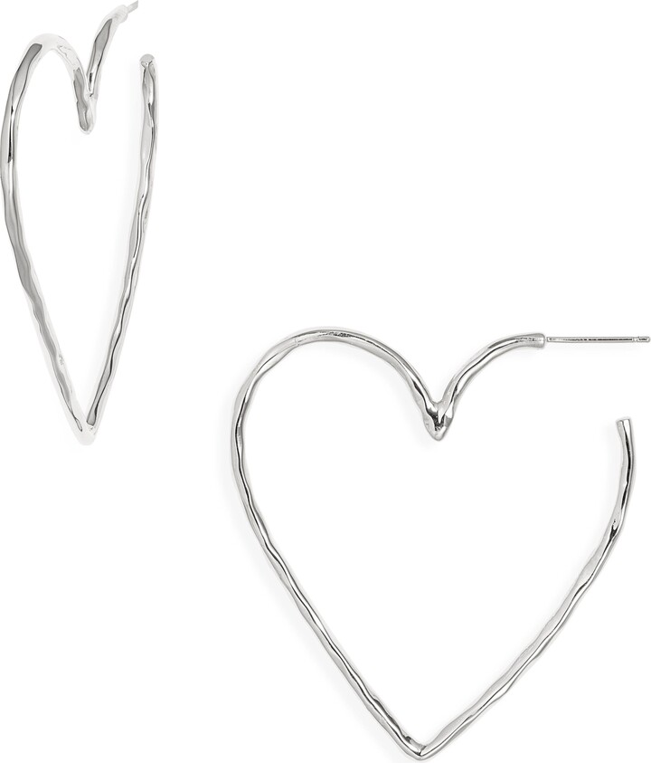 Nest Jewelry Hammered Heart Hoop Earrings