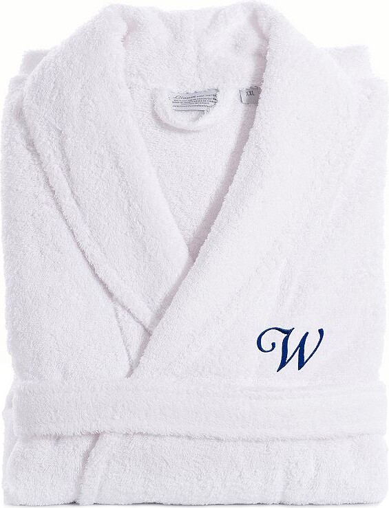 Linum Home Textiles Turkish Cotton Personalized Unisex Tie Front Terry Bathrobe
