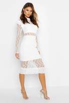Thumbnail for your product : boohoo Long Sleeve All Over Lace Midi Dress