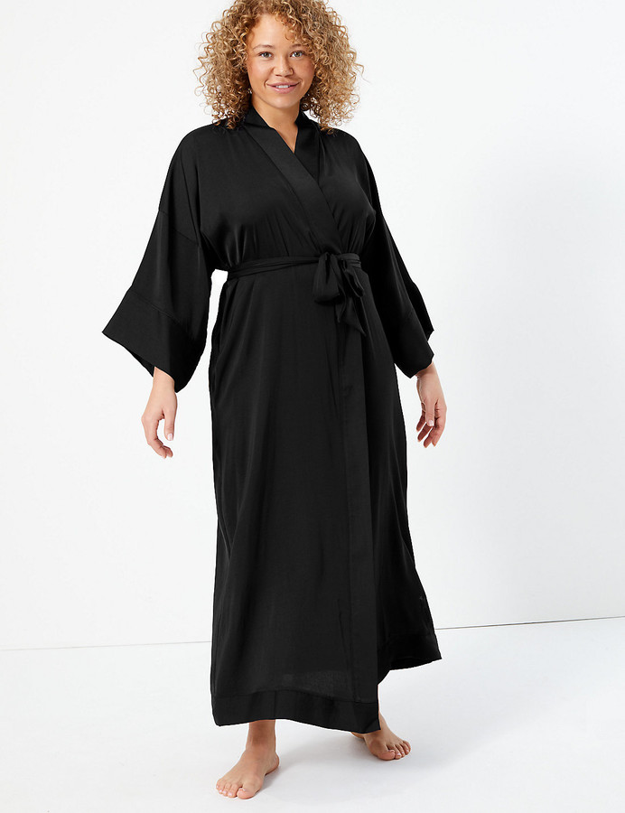 Marks and Spencer Satin Long Dressing Gown ShopStyle Nightgowns
