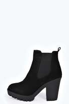 Thumbnail for your product : boohoo Olivia Suedette Elastic Insert Cleated Boot