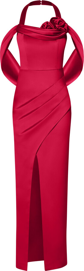 Tia Dorraine Rose Garden Maxi Dress Fierce Red