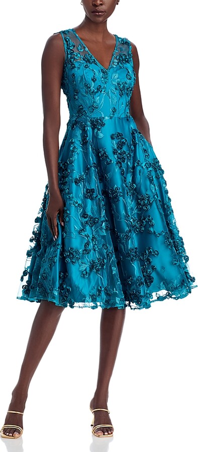 Eliza J Floral Applique Dress