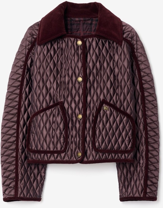 Burberry Cropped Quilted Nylon Floriston Jacket Size: XS