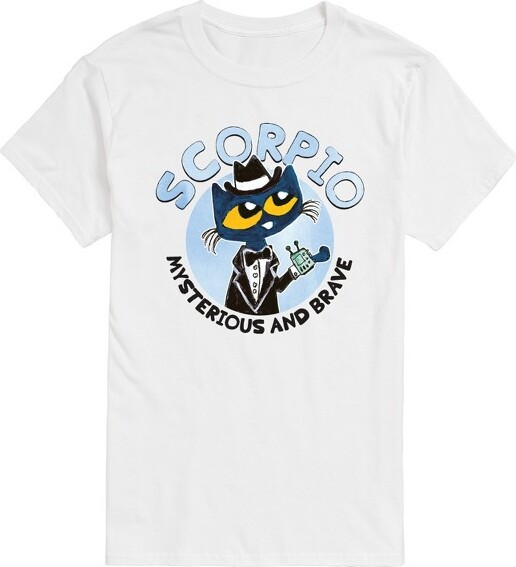 Pete The Cat Men'sPetetheCatScorpioShortSleeveGraphicT-Shirt-White-1XBigandTall