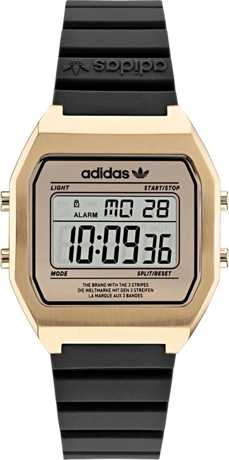 adidas Unisex Digital Two Black Resin Strap Watch 36mm