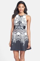 Thumbnail for your product : Nicole Miller 'Carson' Print Neoprene Fit & Flare Dress