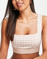 Thumbnail for your product : South Beach light support seamless sports bra in houndstooth