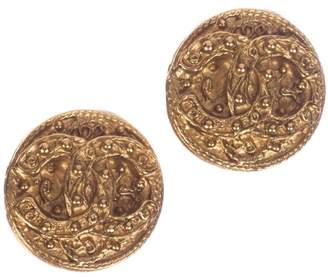 Chanel CC Etruscan Style Button Earrings