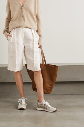 Brunello Cucinelli Pleated Linen-twill Shorts - White