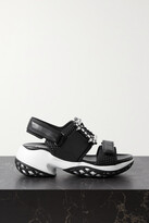 Thumbnail for your product : Roger Vivier Viv Run Crystal-embellished Mesh And Leather Sandals - Black - IT40
