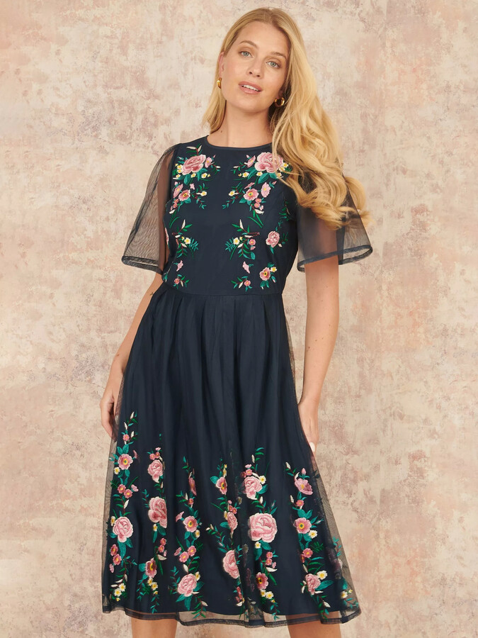 Yumi Curve Floral Frill Dress In Yellow ShopStyle