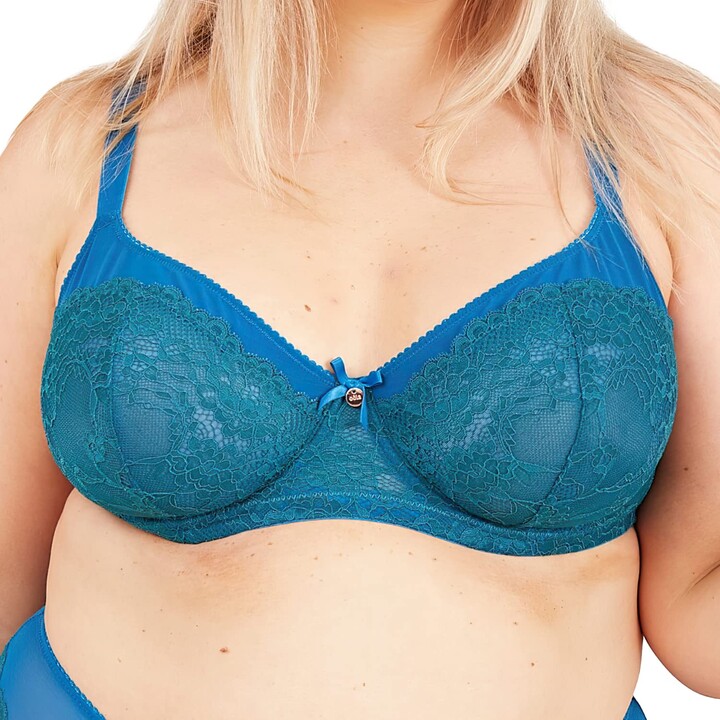 Oola Lingerie Lace Underwired Bra Size 40DD Medium Coverage Tonal