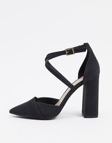 Thumbnail for your product : Call it SPRING adiralla block heel cross strap court shoes in black