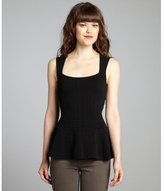 Thumbnail for your product : Torn By Ronny Kobo Torn black stretch jacquard peplum tank