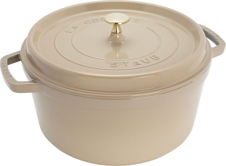 Staub Cast Iron 7 qt, Round, Dutch Oven, Sesame
