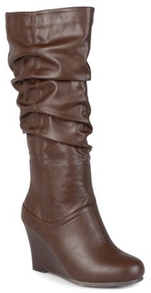 womens wedge leather boots