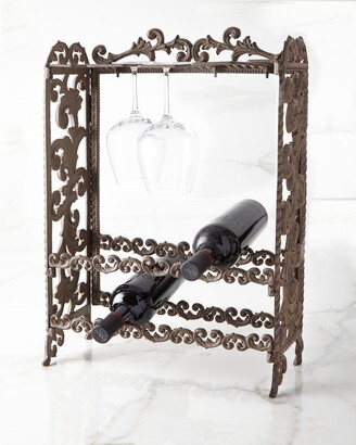 G G Collection Metal Acanthus Leaf Wine Rack