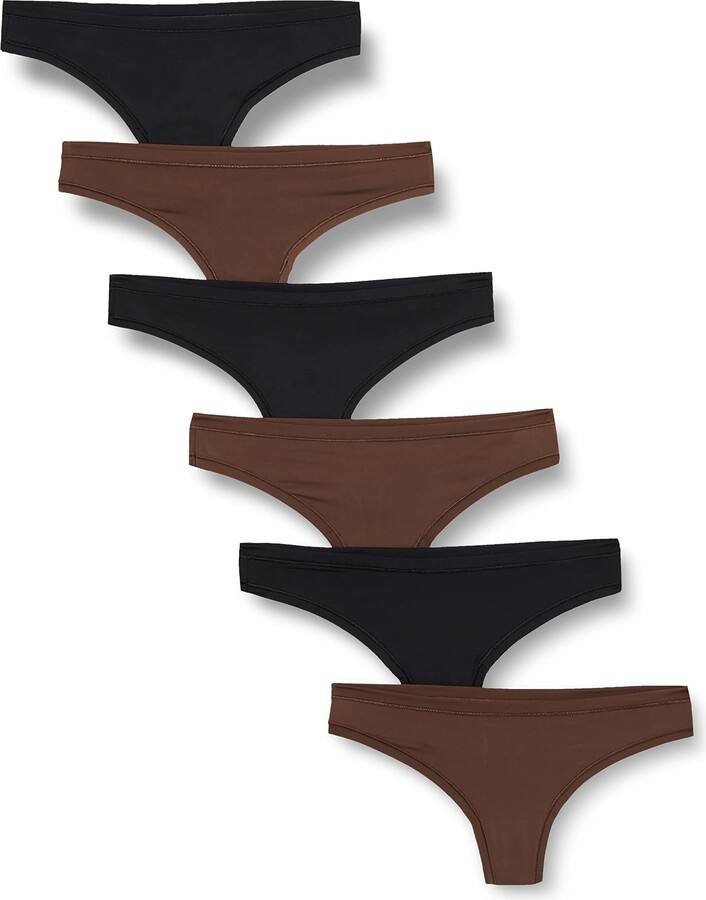 Essentials Women's Seamless Bonded Stretch Thong Underwear