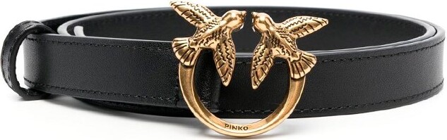 Pinko `Love Birds` Thin Leather Belt
