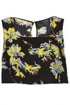 Thumbnail for your product : Topshop Floral Textured Crop Top