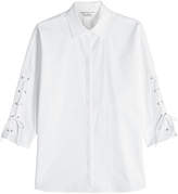 Max Mara Cotton Shirt with Lace-Up Sl 