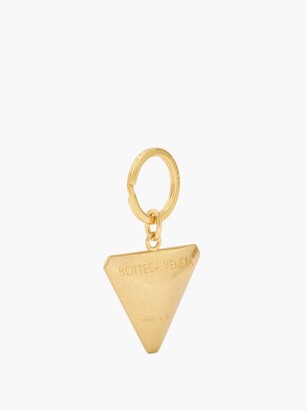 Bottega Veneta Logo-engraved Triangle Key Ring - Gold