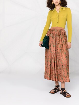 UMA WANG Foliage-Print Flared Skirt