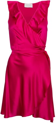 fuschia silk dress