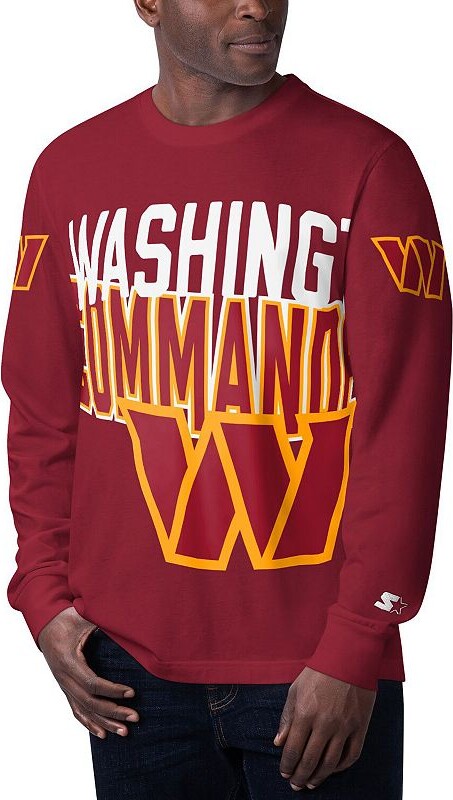 Men's Starter Burgundy Washington Commanders Clutch Hit Long Sleeve T-Shirt