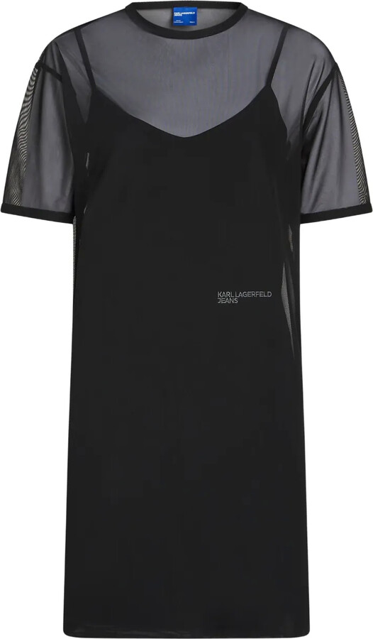 Karl Lagerfeld Jeans Mesh Jersey Mini Dress