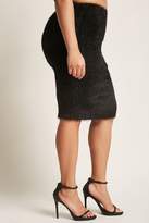 Thumbnail for your product : Forever 21 Plus Size Fuzzy Knit Off-the-Shoulder Crop Top & Skirt Set