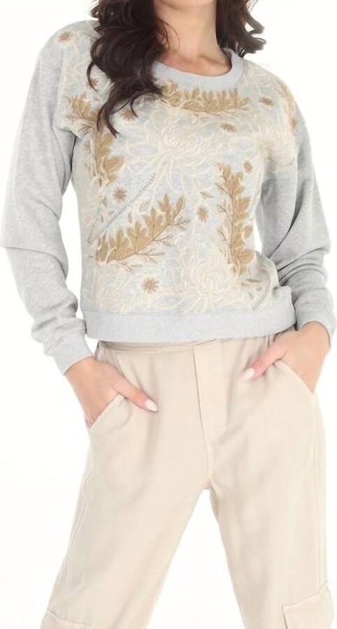 Paparazzi Women's Embroidered Sweatshirt In Heather