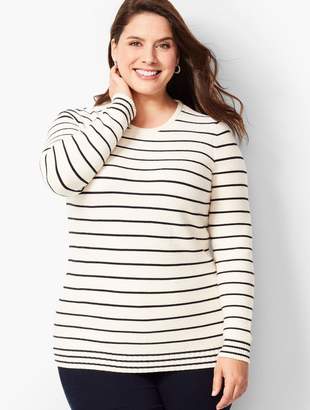 Talbots Textured-Stripe Crewneck Sweater