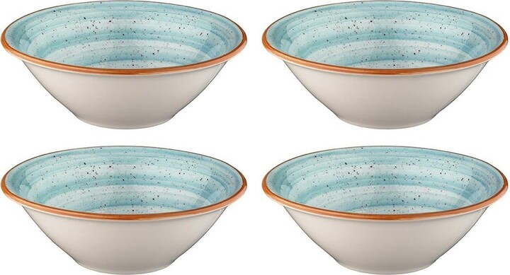 Turgla Home Aqua Round Blue Porcelain Side Bowl Set Of Four