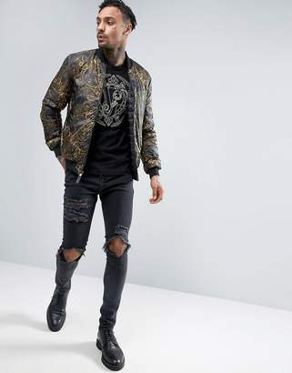 Versace Jeans Bomber Jacket With Mechanical Print